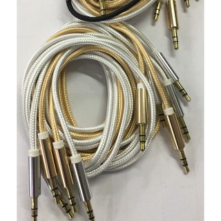 สายสัญญาณเสียง Audio Cable 2/3meters 3.5mm to 3.5 mm Jack Aux Cord Gold-Plated Metal Connector Audio สัญญานดีทนทาน