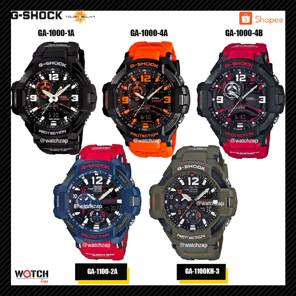 Casio G-shock Gravity นาฬิกาข้อมือผู้ชาย สายเรซิน รุ่น GA-1000 GA-1000-1A GA-1000-4A GA-1000-4B GA-1