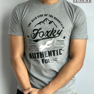 Foxky เสื้อยืดสกรีน รุ่น Mountain สีเทา