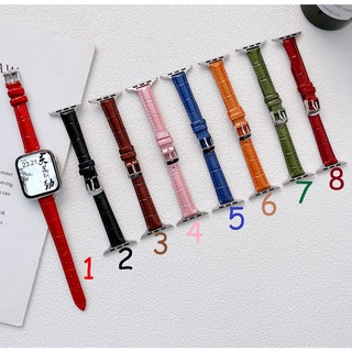 Bright Leather Strap for Watch Strap Series 7 se 6 5 4 3 2 1 Thin Slim Bracelet Watch Strap Size 41mm 45mm 38mm 40mm 42mm 44mm