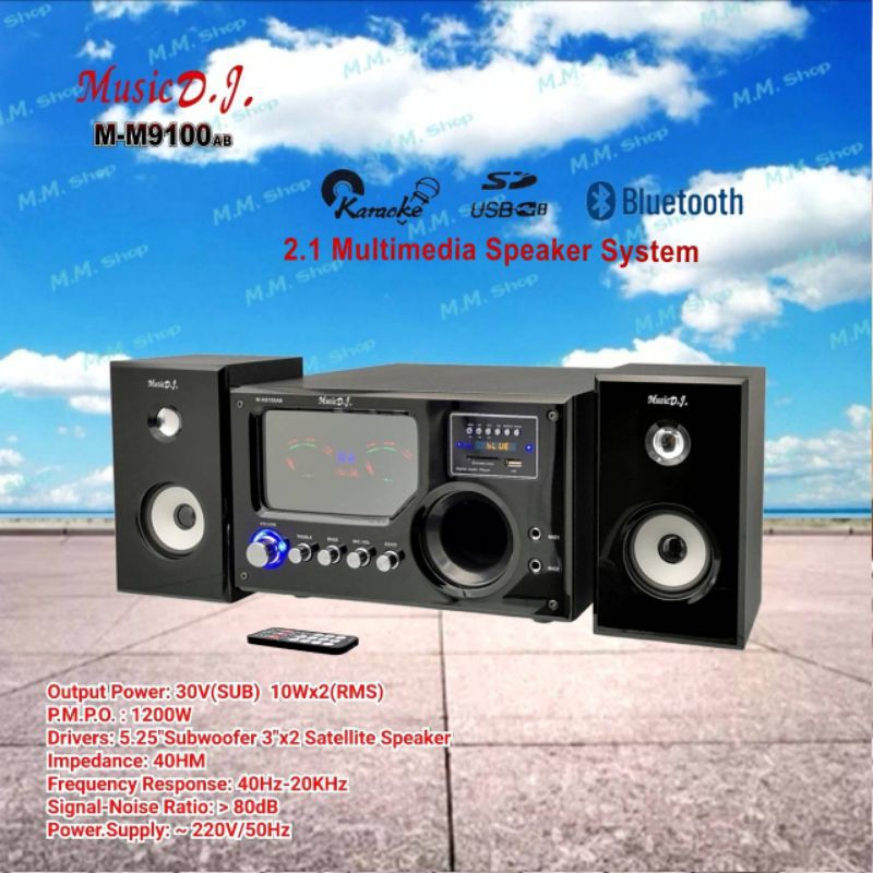 Music D.J. ลำโพงซับ 2.1 CH   ลำโพงบลูทูธ รุ่น M-M9100AB