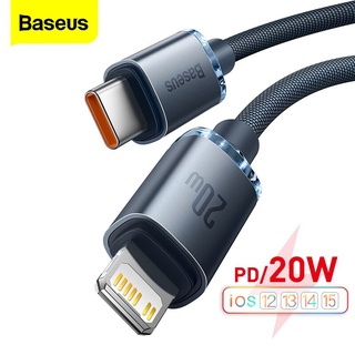 Baseus PD 20W สายเคเบิล สําหรับ iPhone 13 Pro Max 12 11 XR Mini ชาร์จเร็ว สายชาร์จ Type C สําหรับ iPad USBC สายเคเบิลข้อมูล