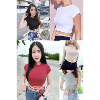 🎉Nidnoomstudio👙🏖️เสื้อครอป เสื้อผูกเอว เสื้อมัดเอวน่ารักมว๊ากวัยใสวัยทีนวัยเที่ยวต้องจัดด่วน (K8)