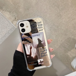 เคสโทรศัพท์มือถือแบบกระจก ลายโปสการ์ด สําหรับ Iphone 12mini xr xs 14promax 13 678plus 11promax