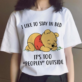 winnie the pooh  aesthetic pattern t shirt mashup Women humour psychotropic เสื้อเชิ้ตผู้หญิง รูปแบบที่หลากหล