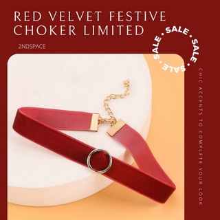 🔥SALE🔥โชคเกอร์กำมะหยี่สีแดงหรูหรา❄️🌈✨Red velvet choker✨พร้อมส่งค่า