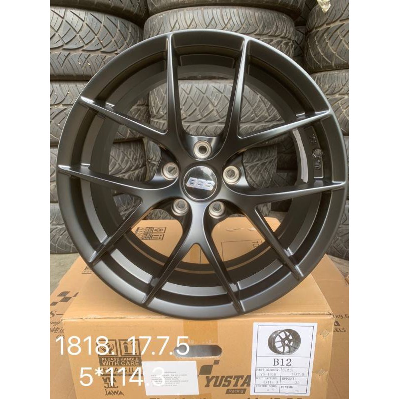 ล้อแม็กใหม่ BBS งาน YUSTA  ขอบ 17 x 7.5  5รู114.3 - สี ดำ