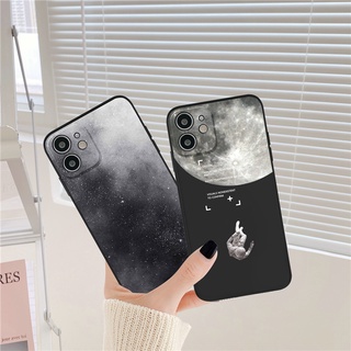 Casing for IPhone 13 13Pro 13Promax 11 11Pro 11ProMax 7 8 SE 2020 7Plus 8Plus X XS XR XSmax 12 12Pro 12Promax Full Cover Starry Universe Moon Lens Protection Matte Soft Case