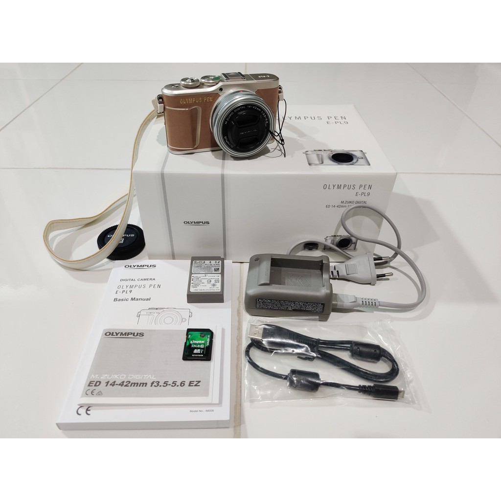 กล้อง Olympus PEN E-PL9 Kit 14-42mm f3.5-5.6 สีน้ำตาล เซลฟี่ได้ มือสอง อุปกรณ์ครบชุด สภาพใหม่มาก