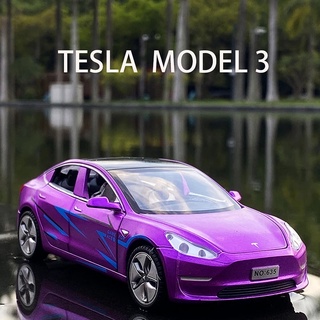 Tesla อุปกรณ์เสริม2021 New 1:32 Tesla MODEL 3 Alloy Car Model Diecasts Toy Vehicles Toy Cars Kid Toys For Children Gifts