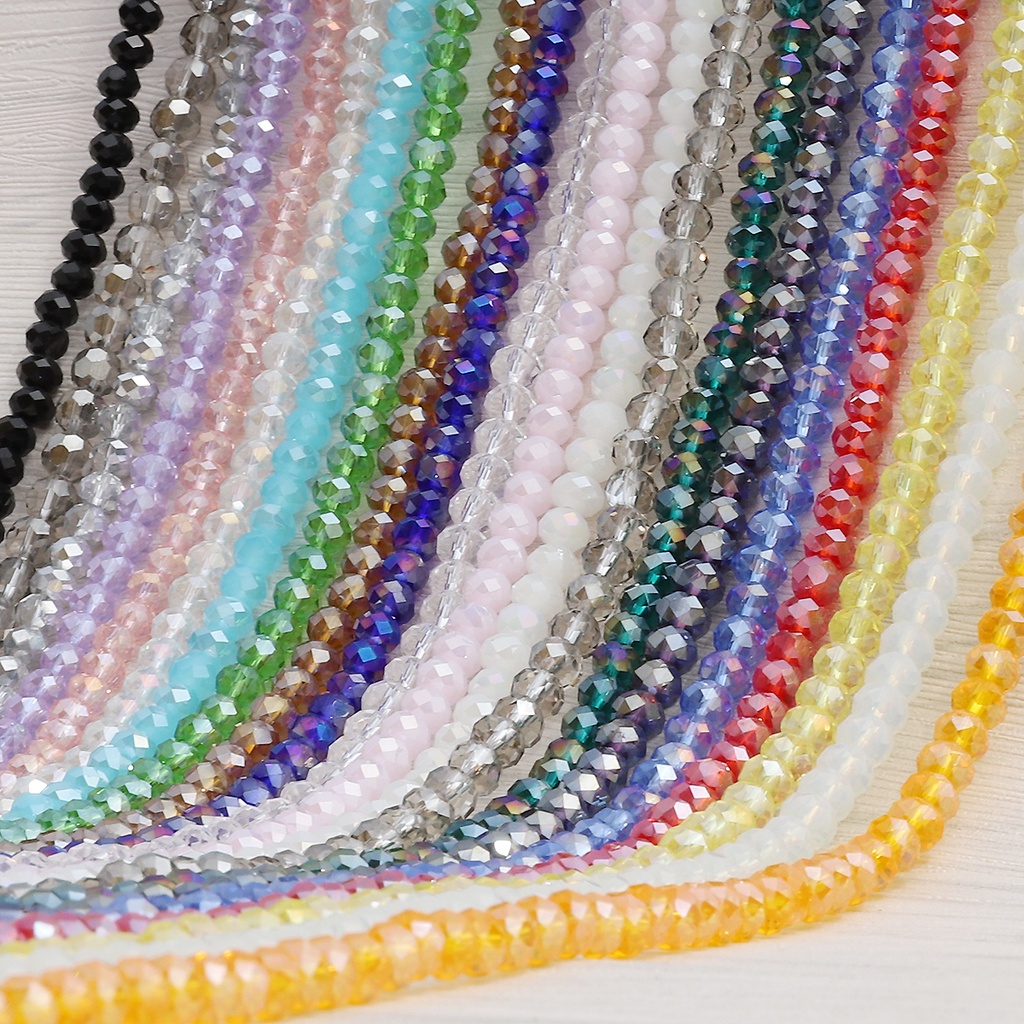 8 มม.Rondelle ออสเตรีย Faceted แก้วคริสตัลลูกปัดหลวม Spacer ลูกปัดสําหรับเครื่องประดับทํา Charms Craft ลูกปัดอุปกรณ์เสริม