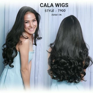 แฮร์พีชcalawigsราคาส่ง รหัสT900กว้าง26cmยาว60cm ชิ้นหนาพิเศษไหมด้านเหมือนผมจริง แฮร์พีชลอนปลายยาว