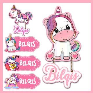 ขายดีที่สุด!! แผ่นป้ายชื่อ ลายยูนิคอร์น My Little Pony สําหรับแขวนตกแต่งผนังห้องเด็ก