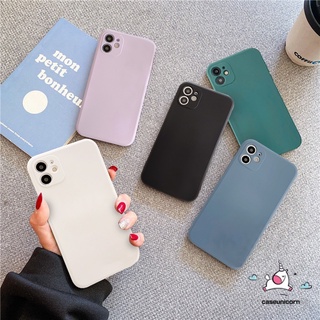 Soft TPU Case for iPhone 11 12 pro Max iPhone 6 6s 7 8 plus X XS XR SE 2020 Straight Edge Solid Color Camera Lens Protector and Phone Case