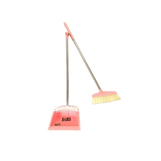 ชุดไม้กวาดพร้อมที่โกยผง สีชมพู ไม้ถูพื้น ไม้รีดน้ำ Broom set with dustpan, pink