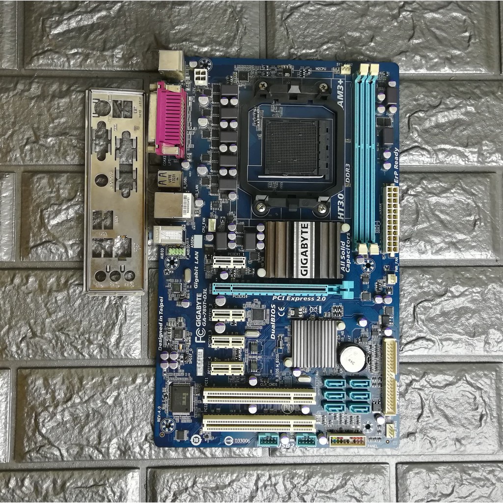 ⚡️เมนบอร์ด GIGABYTE GA-780T-D3L Socket AM3+ (มีฝาหลัง)ฟรีSpeaker เมนบอร์ด