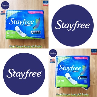 Stayfree™ Maxi Super 48 or 66 Pads สเตย์ฟรี ผ้าอนามัย ไม่มีปีก สำหรับวันมามาก Absorbency of Feminine Periods