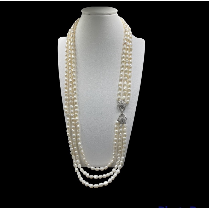 Freshwater pearl ready made necklace. natural pearl necklace for women.