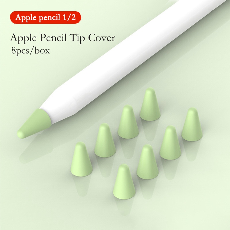 8pcs/box Apple Pencil Tip Caps Mute Apple Pencil Cover Nib Cover Anti-fall Green for Apple Pencil 1 2