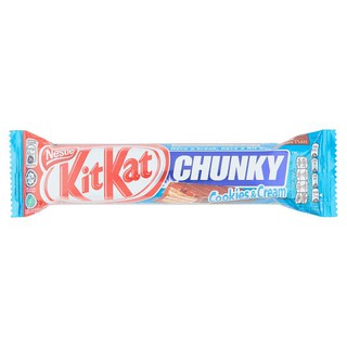🔥แนะนำ!! คิทแคท ชังกี้ เวเฟอร์เคลือบช็อกโกแลตนมผสมคุกกี้และครีม 38กรัม Kit Kat Chunky Coated Chocolate Wafers Milk Choco