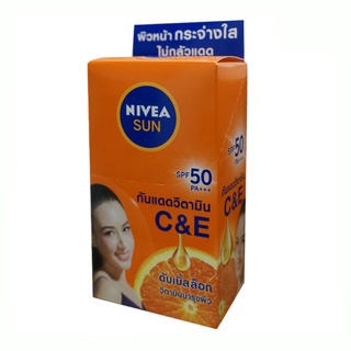 NIVEA  นีเวีย ซัน ซีแอนด์อี ครีมกันแดด SPF50 PA +++ 1กล่อง (6ซอง/7มล.)  (04005805335254)