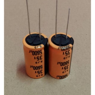 คาปาซิเตอร์ 5600UF 35V 105°C ขนาด 18×35mm ขายแพค2ตัว 60บ.