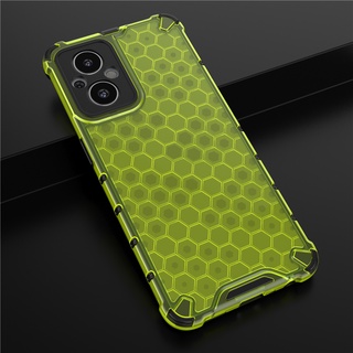 เคสสำหรับ OPPO Reno7 Z 5G Case พลาสติกแบบแข็ง Shockproof Honeycomb Clear Phone Casing OPPO Reno 7Z Reno7Z 5G Back Cover