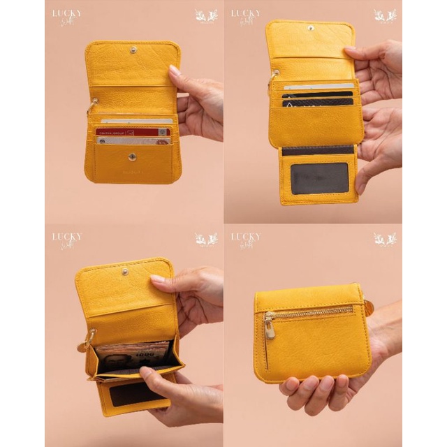 กระเป๋าสตางค์ใบสั้นหนังวัวแท้ รุ่น lucky Dearista