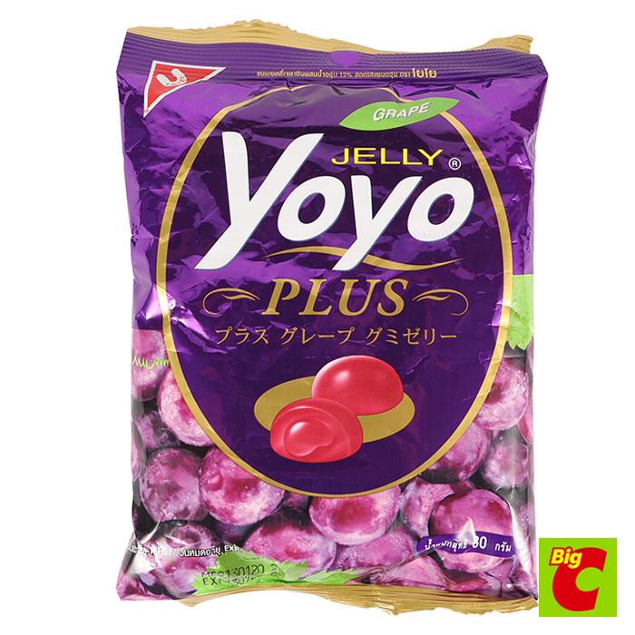 โยโย่ ก.Yoyo Plus Grape(Yoyo)พลัส เยลลี่ รสองุ่น80 FlavorJelly 80g.