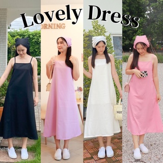 Lovely dress เดรสยาวสีล้วน 4 สี ใส่ได้ทั้ง 2 ทาง