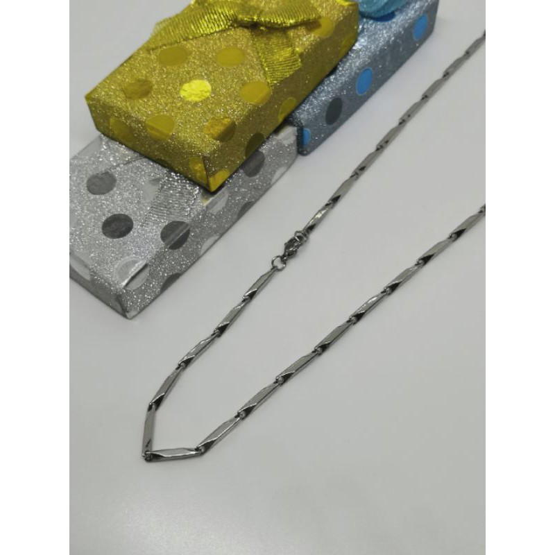 [55ซม.][3มม.]สร้อยคอจี้สแตนเลส不ity钢节竹款吊项链