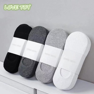 Nkodok 1 Pair Men  Socks Solid Color Non-slip Breathable Invisible Socks Low-cut Sports Socks