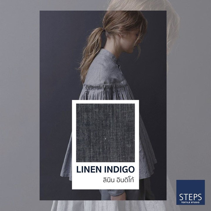 ผ้าคอตตอนผสมลินินอินดิโก้,ST-CH 31
