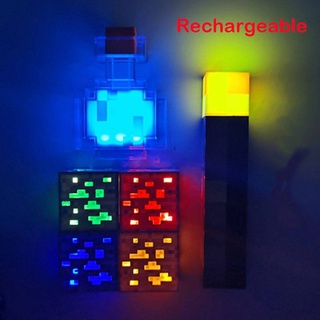 Sy7 โคมไฟ LED รูป Minecraft เปลี่ยนสีได้ สําหรับตกแต่งบ้าน