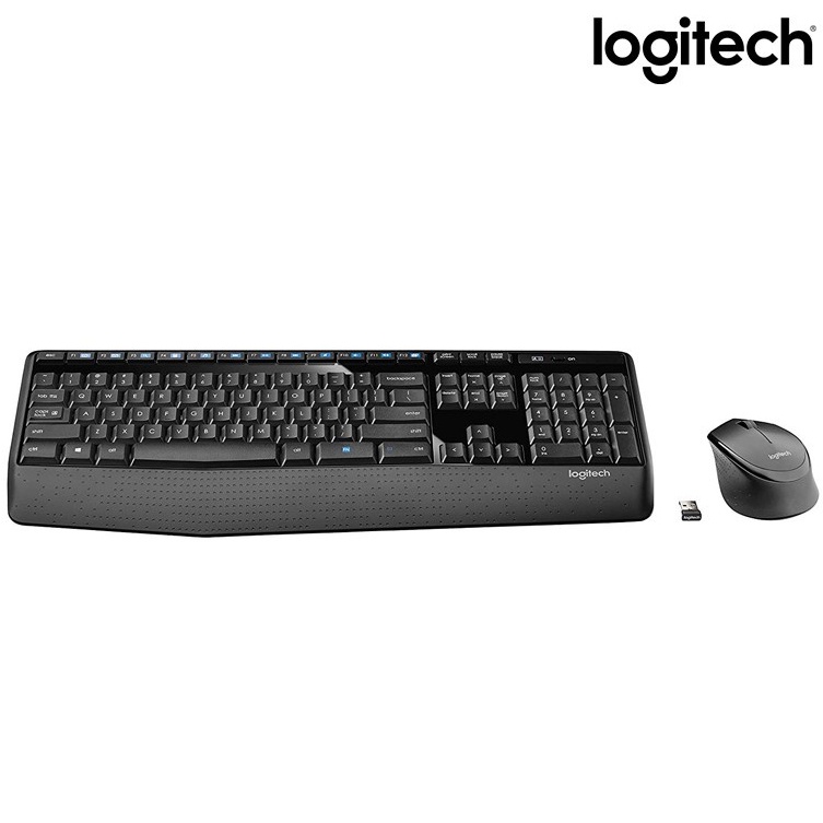 Logitech MK345 Wireless Combo Mouse and Keyboard (เมาส์ คีย์บอร์ดไร้สาย พร้อมปุ่มลัดและที่วางพักมือ)