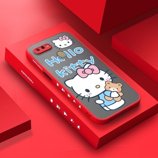 เคสซิลิโคนนิ่ม ขอบสี่เหลี่ยม ลายการ์ตูนคิตตี้ กันกระแทก สําหรับ OPPO A12 A12s A5s A7