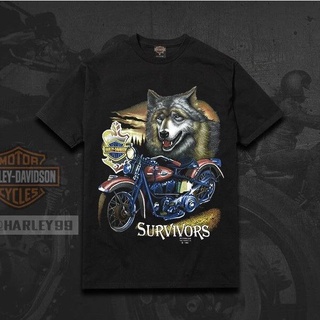 Harley-Davidson Reproduction  เสื้อยืดคอกลมแขนสั้นแฟชั่น แฟชั่น(S-XL) ป้าย USA ผ้าCotton100 ใสสบาย