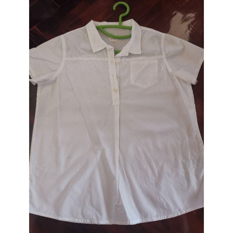 (มือสอง)​เสื้อเชิ้ต​สีขาวแขนสั้นGiordano