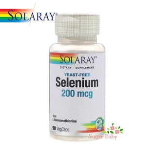 Solaray Selenium High Potency  200 mcg 100 VegCaps ซีลีเนียม บำรุงหัวใจ บำรุงสมอง 200 ไมโครกรัม (100 เวจจี้แคปซูล)