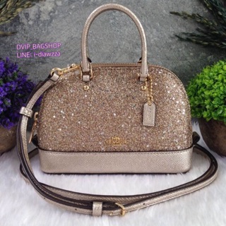 🇺🇸งานหิ้วUSA COACH MICRO MINI SIERRA SATCHEL WITH STAR GLITTER (COACH F22891) LIGHT GOLD แท้💯%🇺🇸