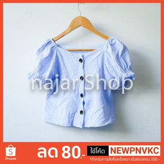 สินค้าพร้อมส่ง🎉 เสื้อเปิดไหล่ สีพลาสเทล แขนตุ๊กตา
