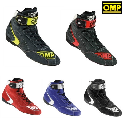 รองเท้าแข่งรถ OMP FIA การรับรองรองเท้า go Kart Boot รองเท้าแข่งสารหน่วงไฟรองเท้าผ้าใบคุณภาพสูง