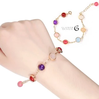 GLAMOR✨ รํ่ารวยเสน่ห์ Colorful Stones เจ็ดหินมงคล หินนําโชค สร้อยข้อมือ กําไลหินมงคล กําไลข้อมือ