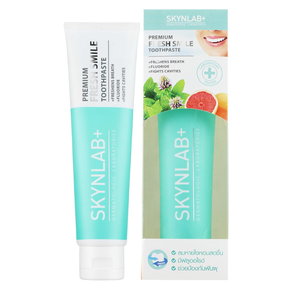 แท้-ส่งไว📢 SKYNLAB Premium Fresh Smile Toothpaste ยาสีฟันสกินแล็บ เฟรชสไมล์ แบบหลอด