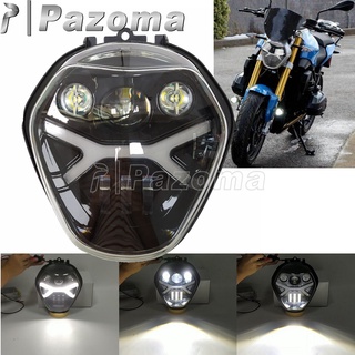 PA สำหรับ BMW R1200R LED ไฟหน้าไฟหน้าไฟหน้า W/ DRL Daytime Running Light Angel Eyes ชุด2016 2017 2018 2019