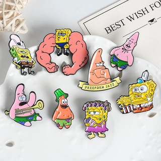 ชุดเข็มกลัด รูปการ์ตูน SpongeBob SquarePants Doodle Bob Enamel Pin Mermaid Man and Barnacle สําหรับเด็กผู้ชาย