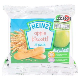 ✨นาทีทอง✨ ไฮน์ แอปเปิล บิสคอตติ บิสกิต รสแอปเปิล 60กรัม Heinz Apple Biscotti Snack 60g