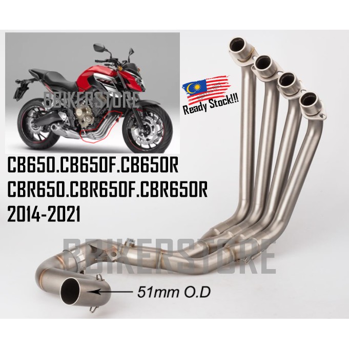 Honda CBR650R CB650R 2014-2021 รถจักรยานยนต์ท่อไอเสียเต็มระบบท่อ cbr650 ท่อไอเสีย cb650 ท่อไอเสียด้า