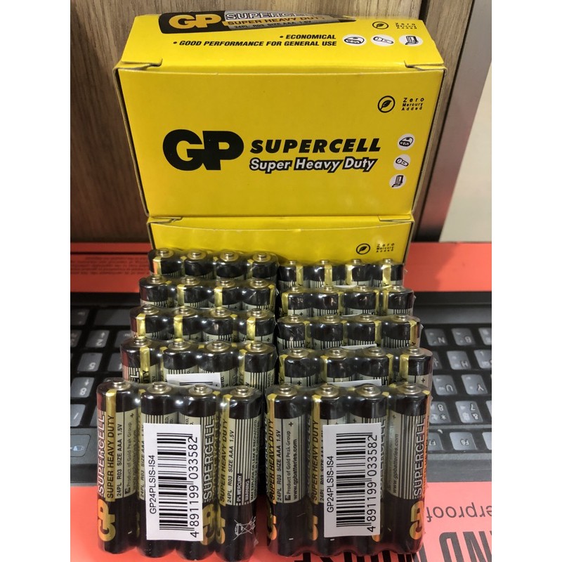ถ่าน3A AAA 1.5V GP supercell แพ็ค 4 ก้อน สำหรับ วิทยุ ไฟฉาย นาฬิกา และของเล่น exp.2022
