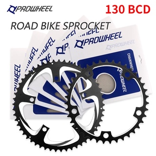 Prowheel ใบจานหน้าจักรยาน 130 BCD 39T 53T อะลูมิเนียม เหล็ก สําหรับความเร็ว 10 11